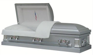 Chij Silver Square Corner Steel Casket