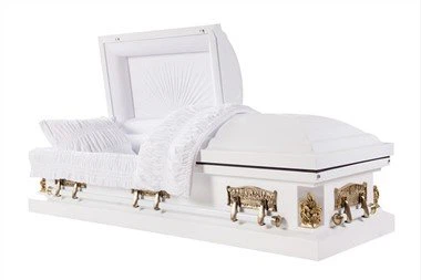 Pieta Dawb Square Corner Steel Casket